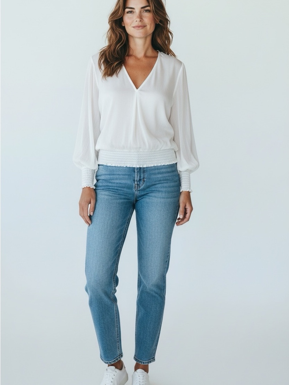 NWT APT.9 Off White Pleated V-Neck Tunic Top XXL Plus Size